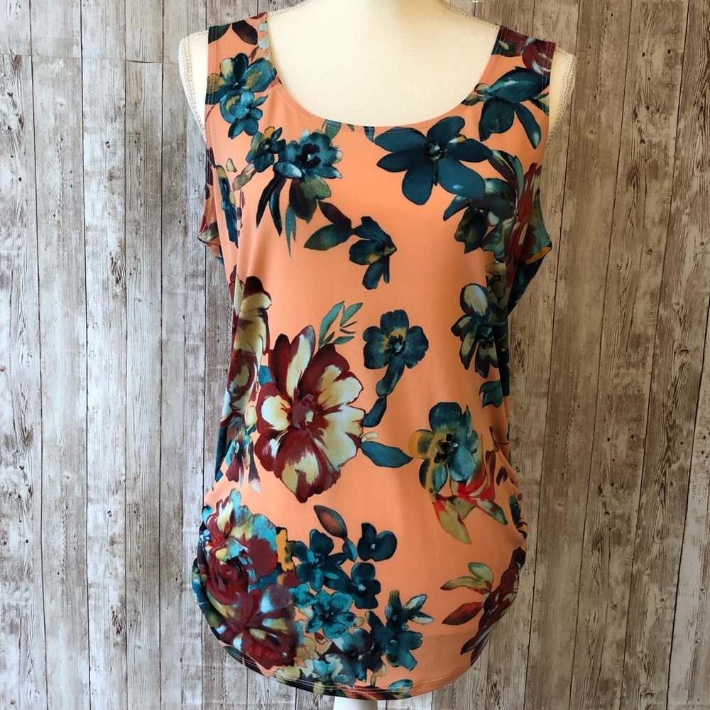 Attitudes By Renee Floral Tank Top Size Medium